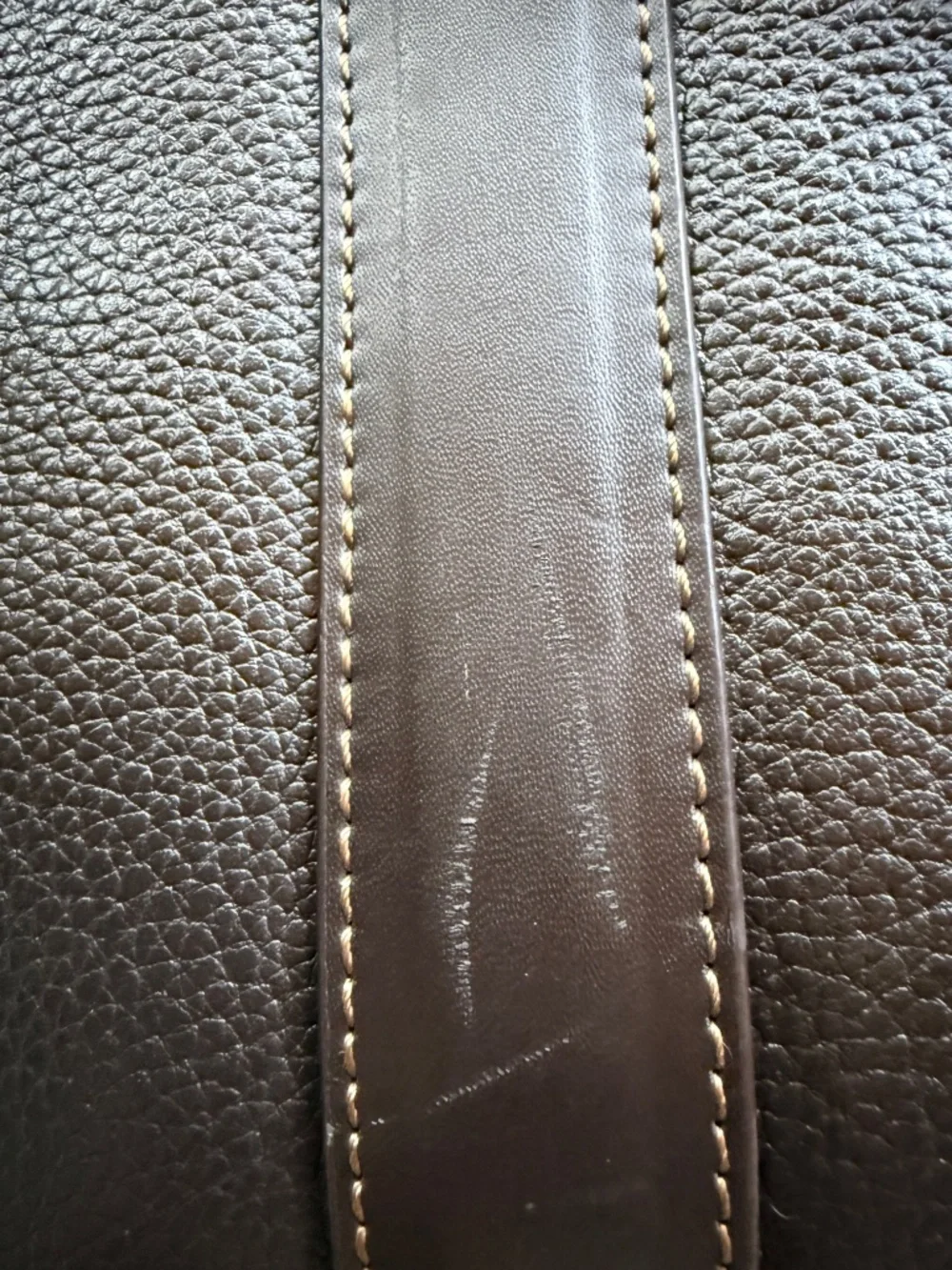 Brooks Brothers Brown Pebbled Leather Briefcase Messenger Bag With Lock and Key